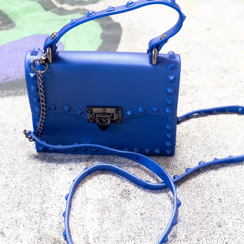 Blue Jelly Studded Crossbody Bag - Picture 6 of 8